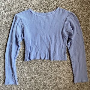 Blue, Brandy Melville, Long-Sleeve, Crop-Top